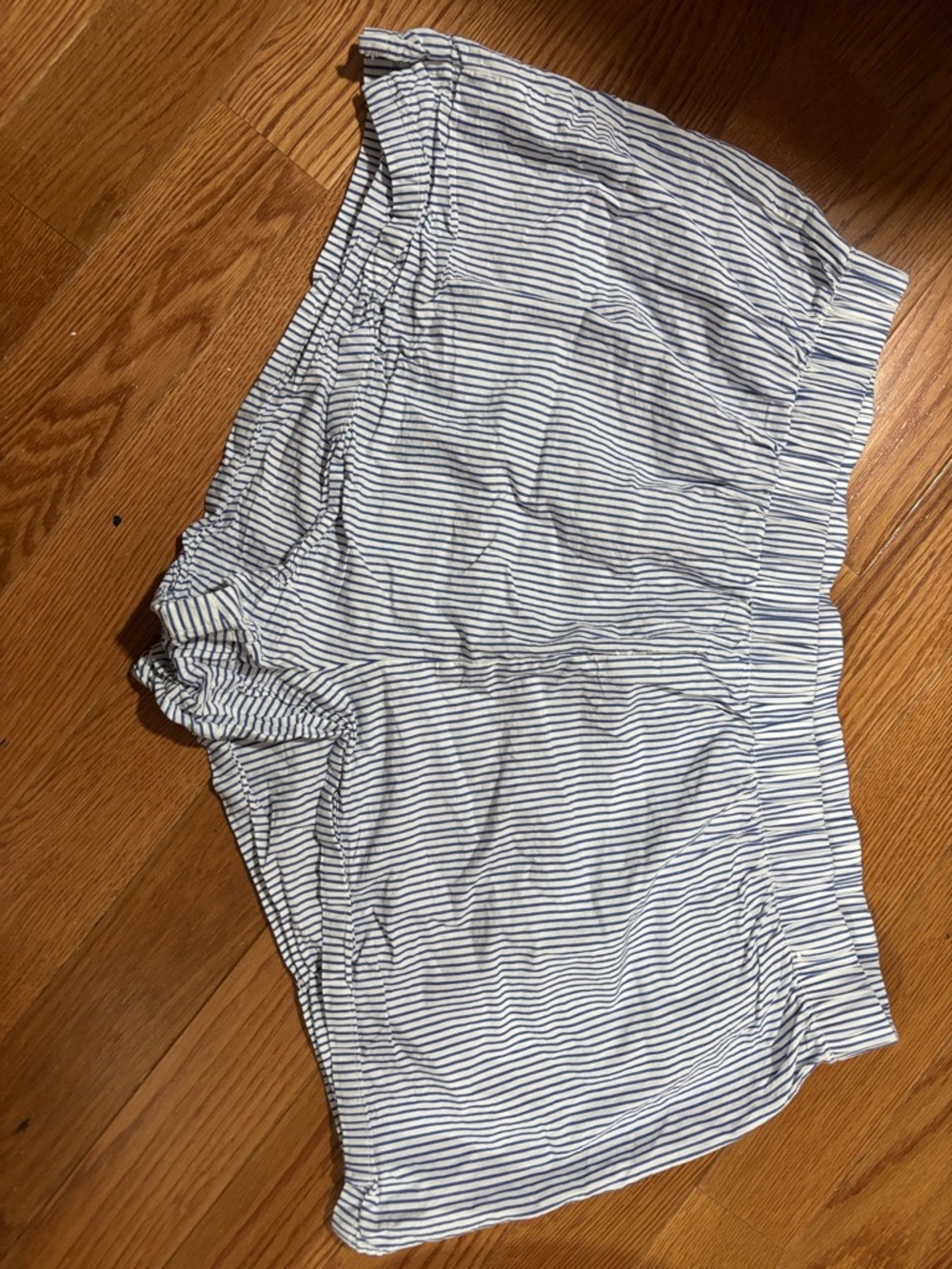 Primark White and Navy Striped Shorts